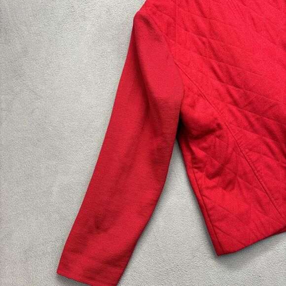 Talbots vintage quilted blazer jacket Red Wool Women’s 20 petite - Picture 13 of 14